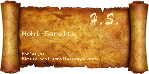 Hohl Sarolta névjegykártya